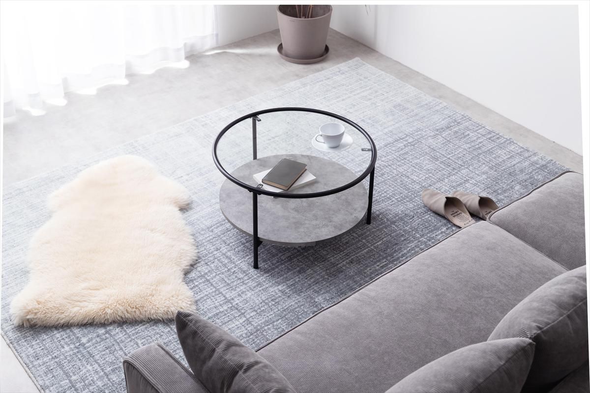 ガラス天板棚付オーバルテーブル幅105cmローテーブル ガラステーブル（223） ガラス天板棚付オーバルテーブル幅105cm センターテーブル ロー