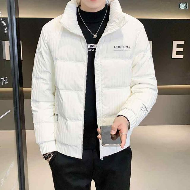 4XL 秋冬 コーデ メンズ 服 シンプル ファッション オシャレ 大人 かっこいい 大きいサイズ ストリート 紳士服 ダウン ジャケット ストライプ スタンド ジャケット スタイル KANDAIZUMI_COM