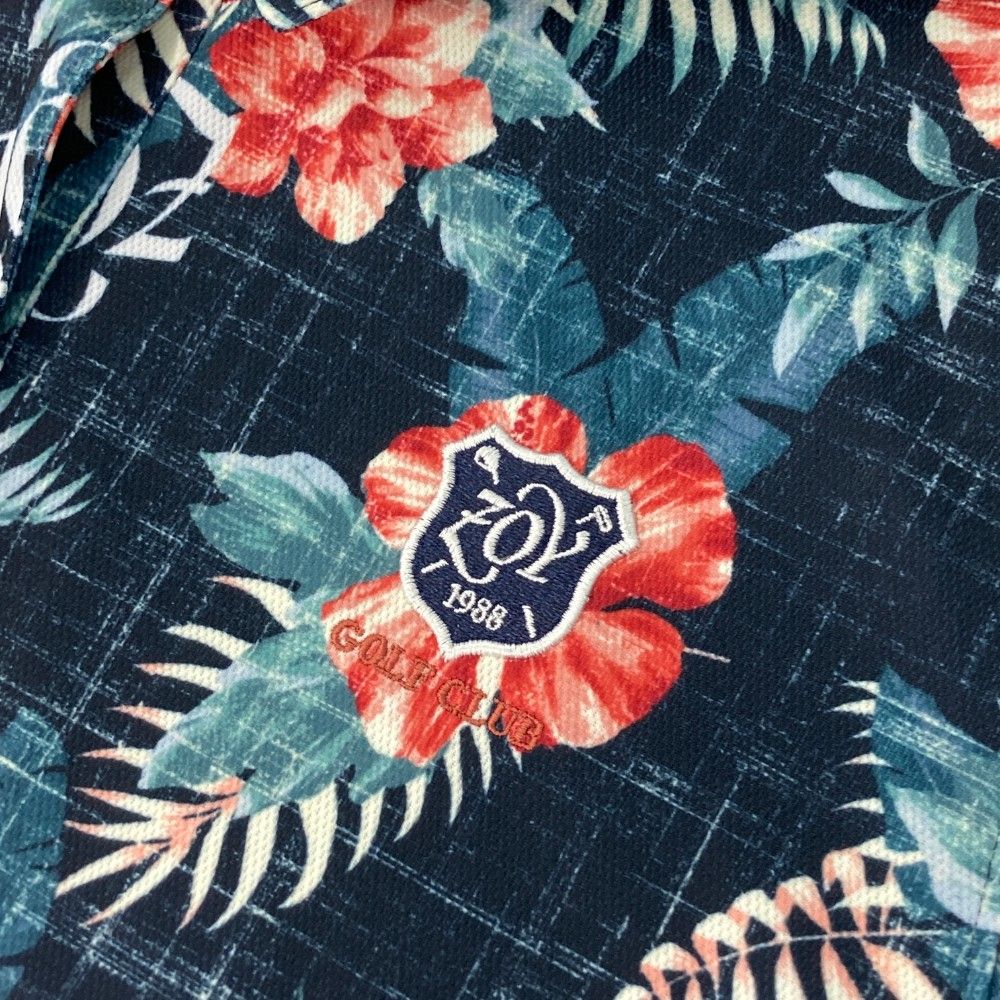 サイズ：40 ZOY ゾーイ 半袖ポロシャツ 総柄 ネイビー系 [240101259454