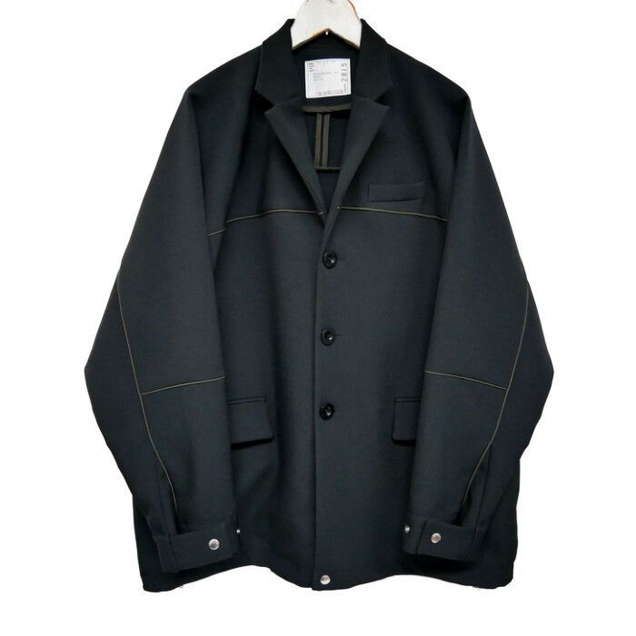 sacai サカイ 国内正規 22AW Technical Jersey Jacket テクニカルジャージージャケット ドローコード テックウェア  22-02815M 日本製 定価99000円 BLACK ブラック 黒 2