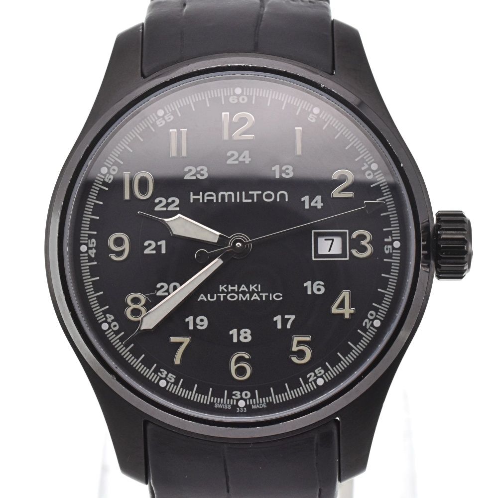 ハミルトン HAMILTON H706850 カーキ フィールド デイト 裏スケ 自動 