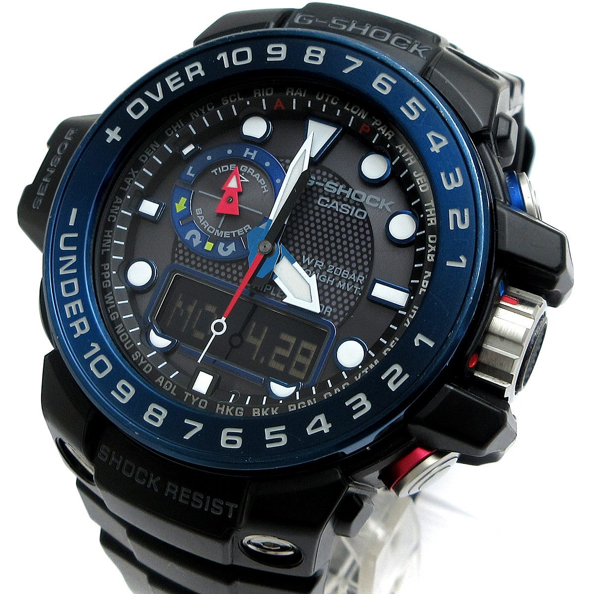 カシオ Gショック ガルフマスター メンズ ソーラー電波 青 黒 GWN-1000B 時計 CASIO G-SHOCK GULFMASTER 稼動品