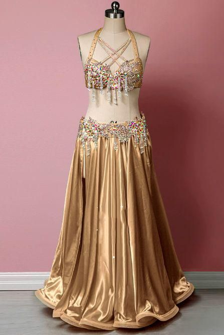 ベリーダンス衣装 セットアップ ブラスカート 豪華 色変更可 オーダー