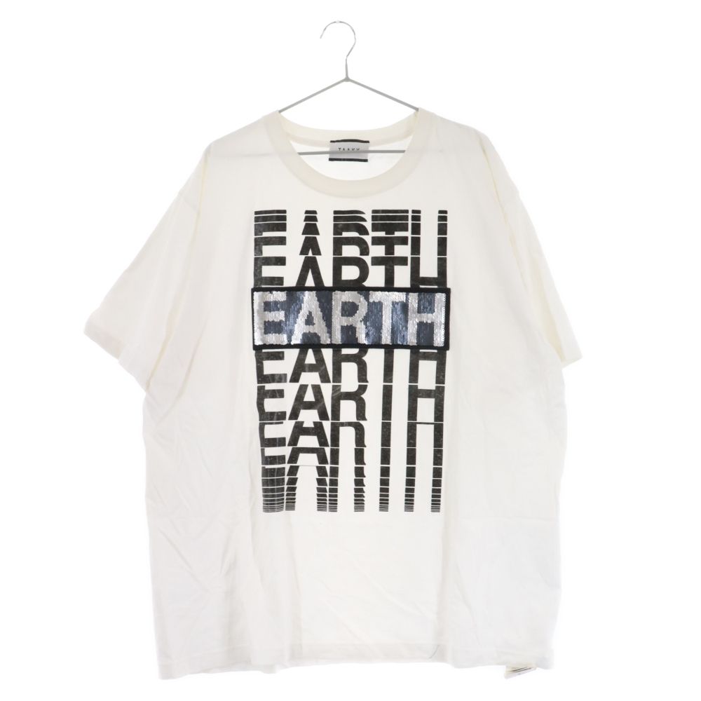 TAAKK (ターク) 20SS PEACE/EARTH TEE ピース/アース スパンコール 半袖Tシャツ ホワイト TA20SS-JR039 -  メルカリ