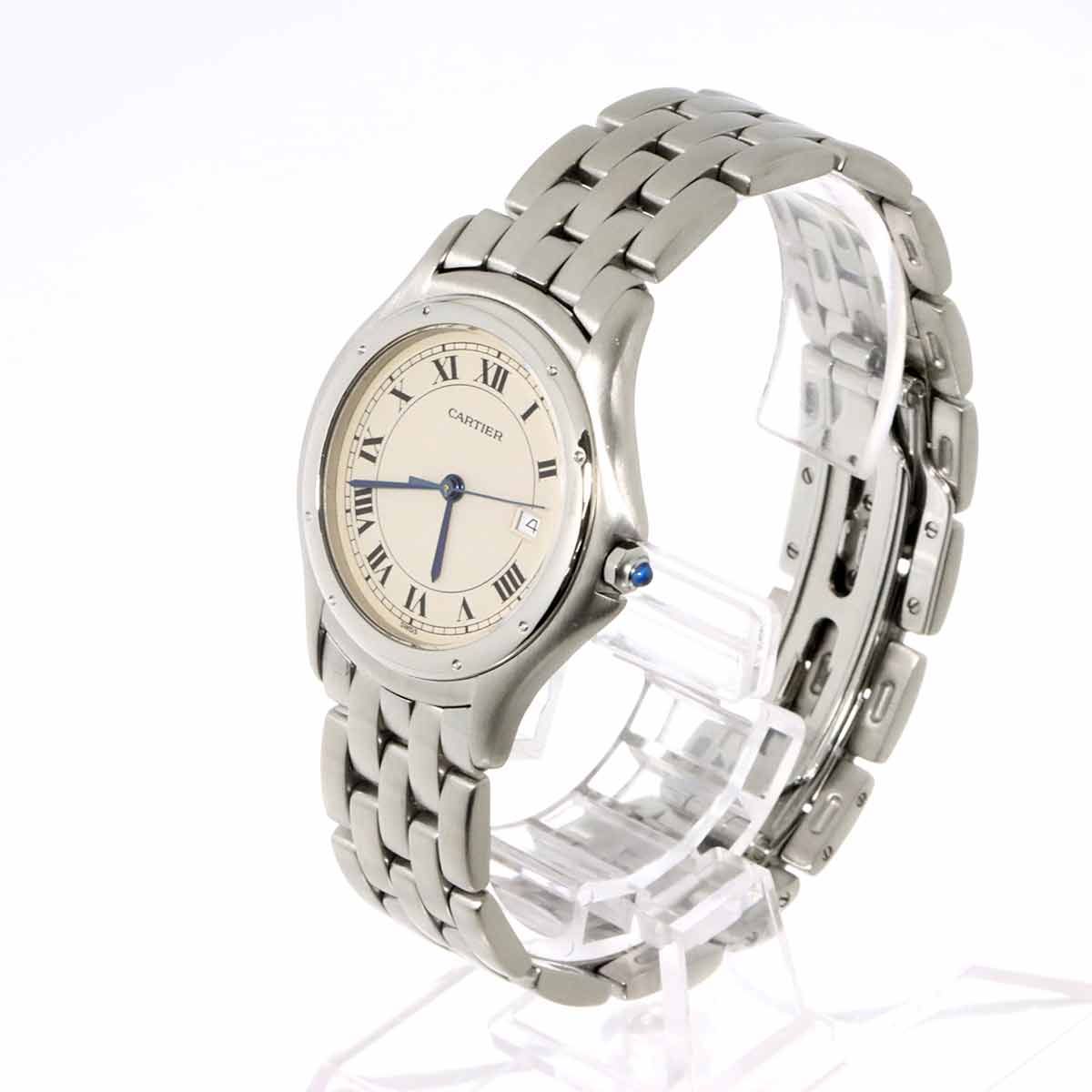 カルティエ Cartier パンテール クーガーLM W35002F5 ヴィンテージ ボーイズ 腕時計 デイト ウォッチ Phantere Cougar 90291942