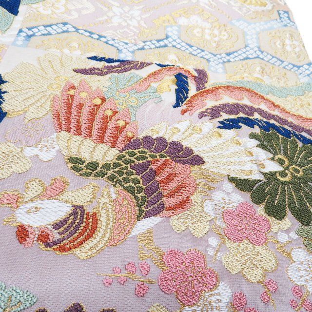 【新品】正絹 袋帯(お仕立てあがり) 袋帯 中古 リサイクル 正絹 フォーマル 仕立て上がり 六通 花鳥