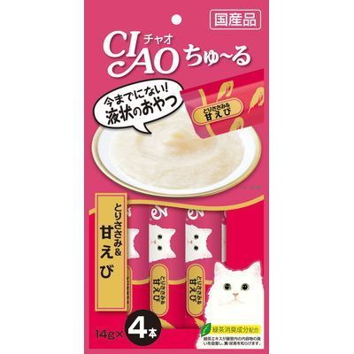 いなば CIAO ちゅーる とりささみ＆甘えび 14g×4本入り 1ケース48袋