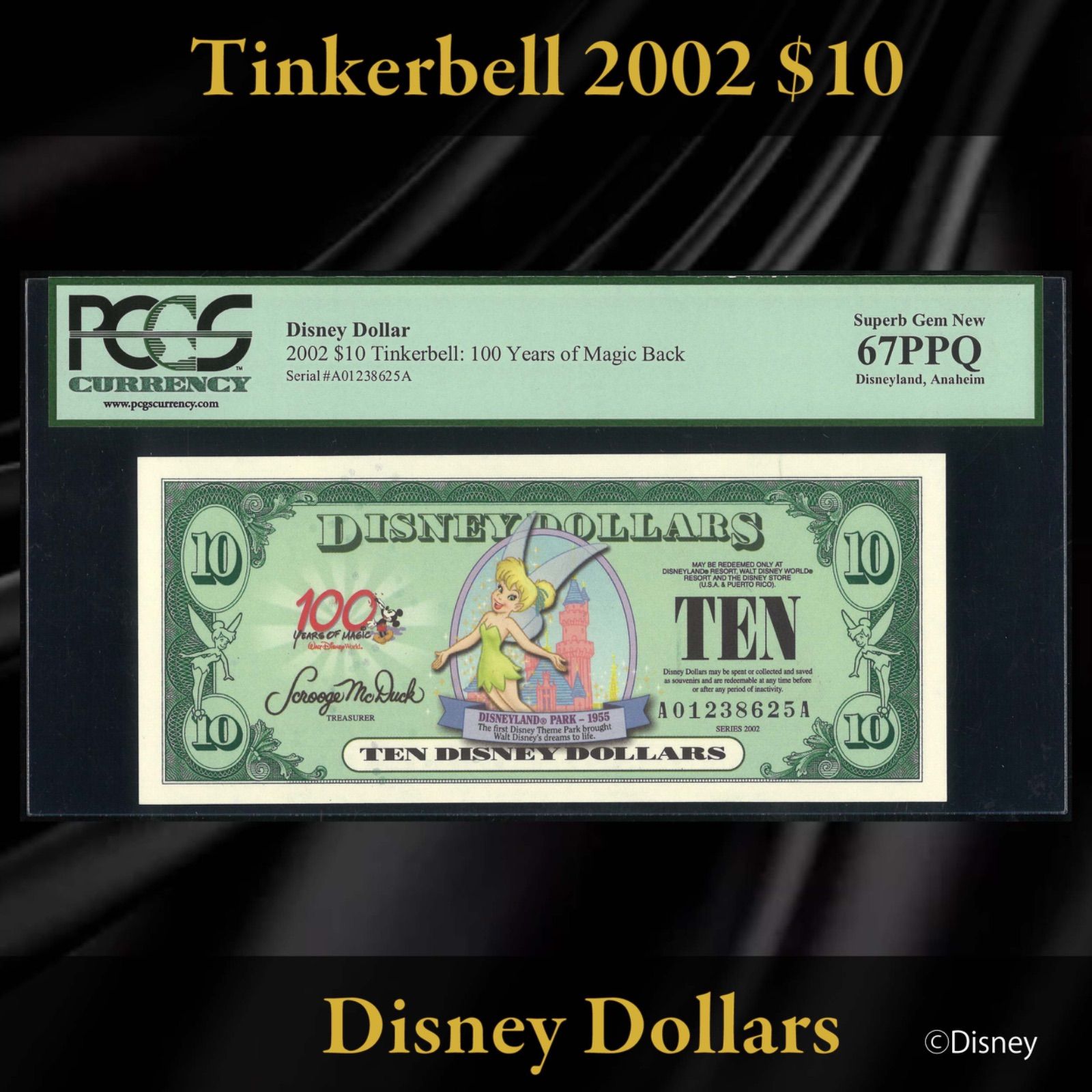 クーポン利用で10%OFF】ディズニーダラー 2002年 10ドル ティンカー