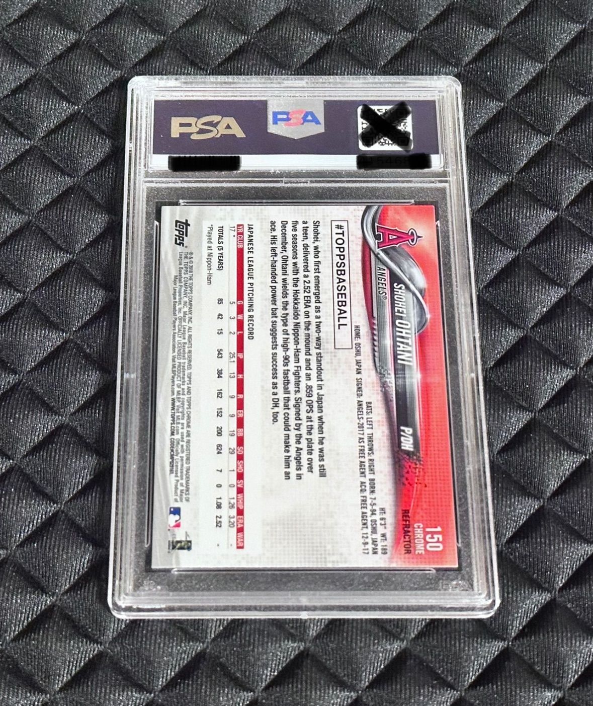 大谷翔平 PSA10 Topps Chrome 2018 ピンクリフラクター #150 - メルカリ