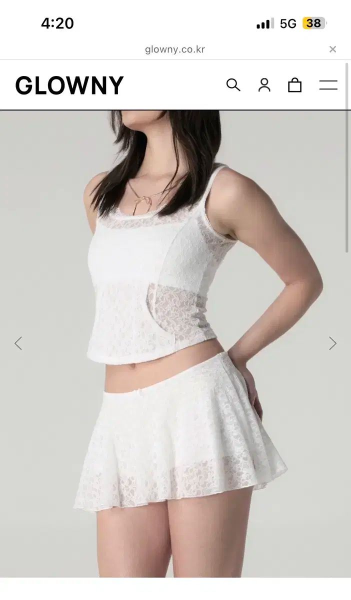 GLOWNY(グロウニー) Glowny LACE BELL MINI SKIRT WHITE S