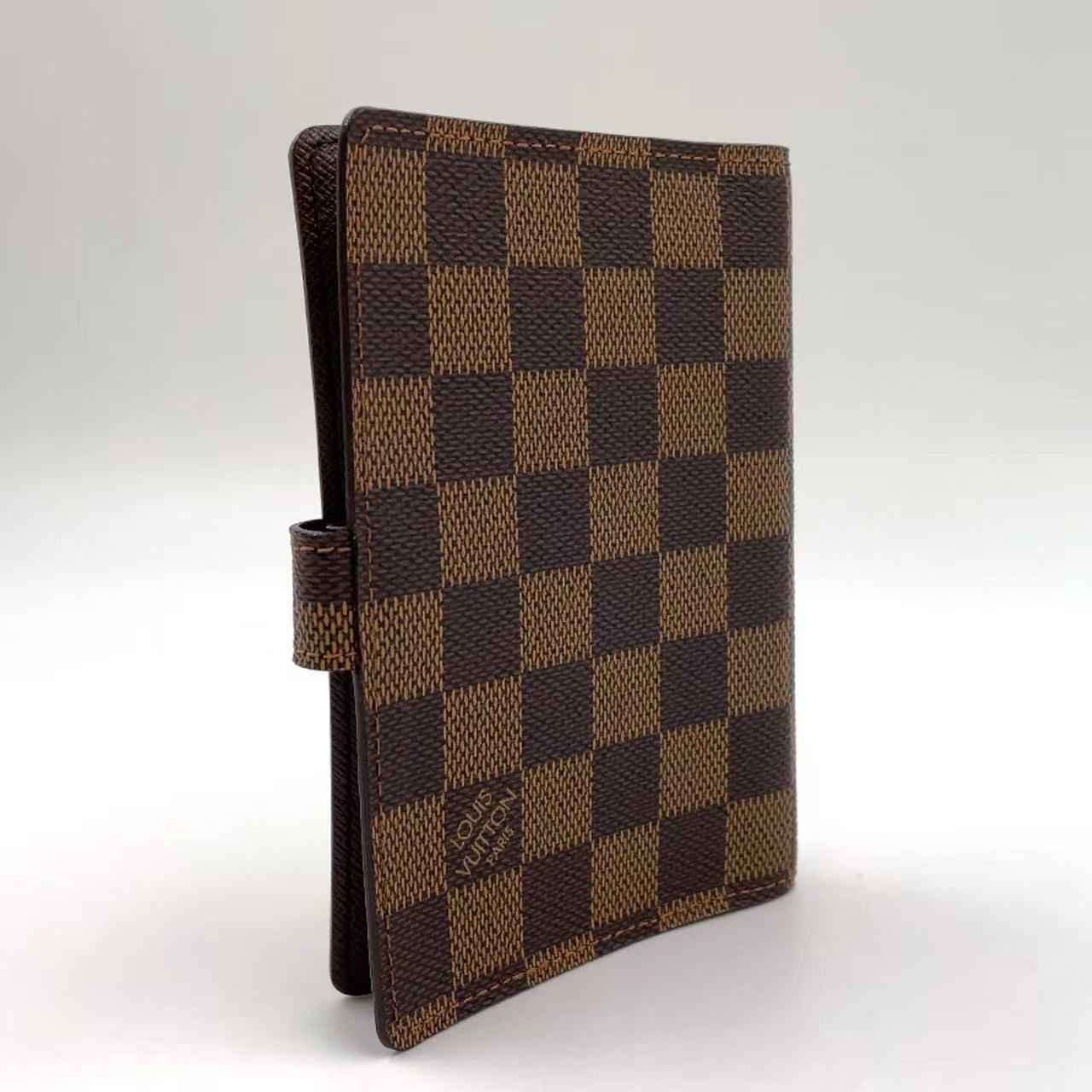 LOUIS VUITTON アジェンダPM ダミエ 手帳カバー システム手帳 ミニ6穴 PVC ブラウン 財布 小物 その他 ゴールド R20700