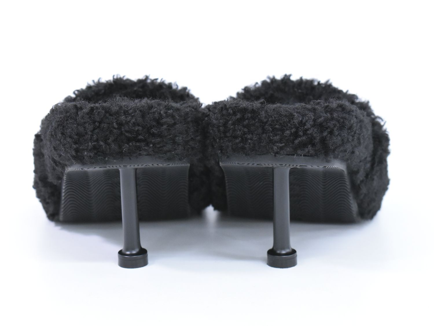 本物 バレンシアガ BALENCIAGA ロゴ サンダル ヒール 35 ボア