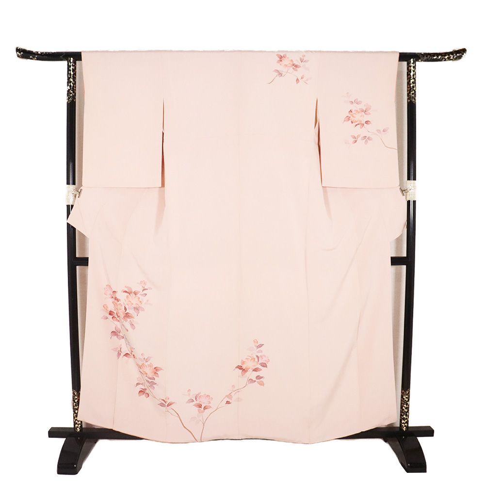 訪問着 袷 正絹 ピンク 桜 鳥 Mサイズ ki31133 美品 着物 ほう