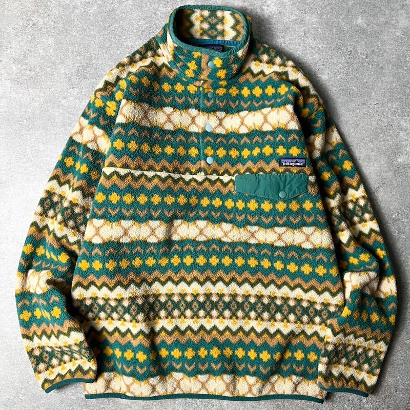 15年製 Patagonia 総柄 シンチラ スナップT プルオーバー 15年製 Patagonia 総柄 シンチラ スナップT プルオーバー