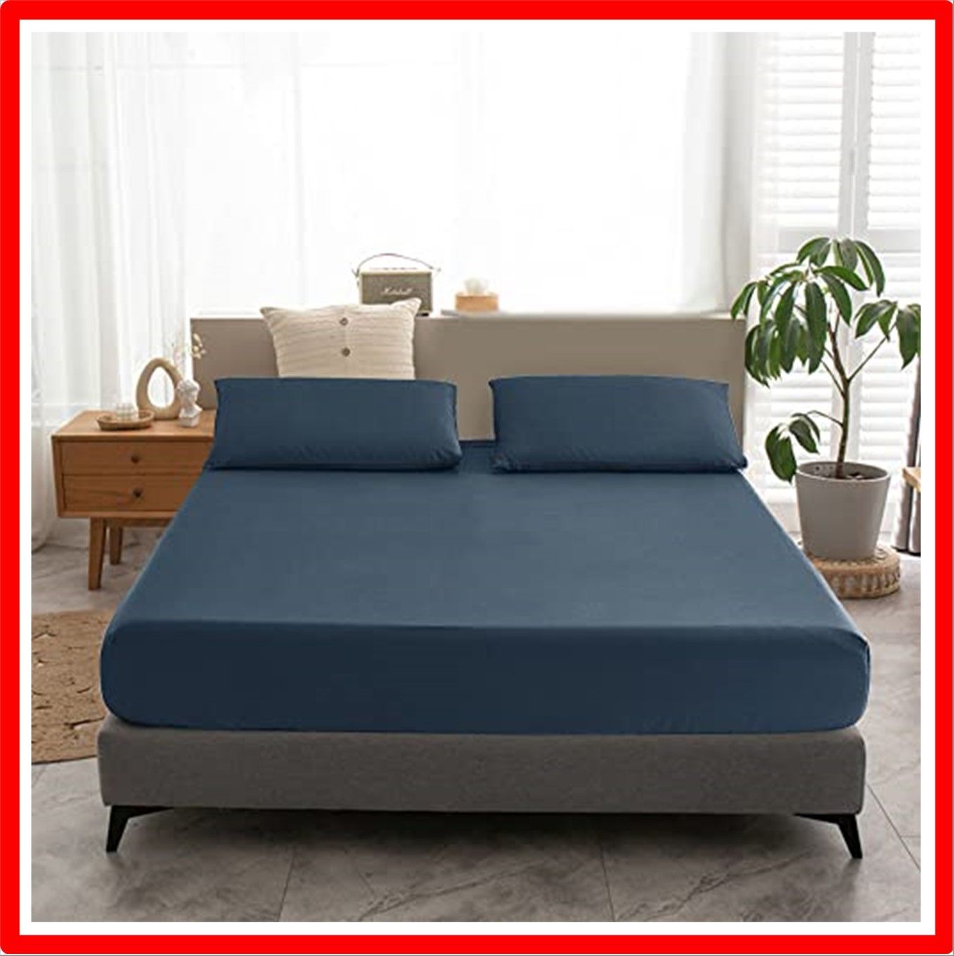 【匿名配送】ネイビー_キング・180x200x30cm Treeflyheart ボックスシーツ キング・ネイビー 吸水速乾 シーツ?ベッドカバー ?180x2