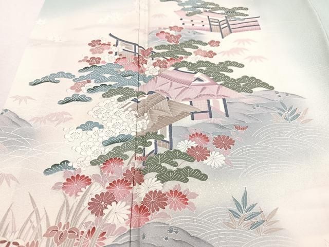 平和屋着物●訪問着　作家物　一世風美　霞遠山文　暈し染め　金彩　正絹　逸品　CAAU2633yc 平和屋着物○訪問着 作家物 一世風美 霞遠山文 暈し