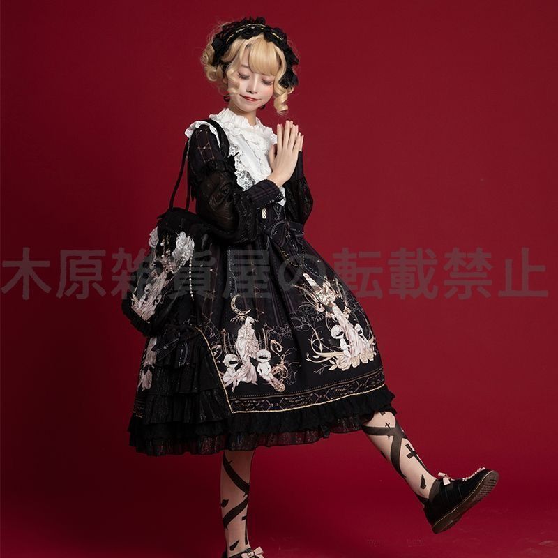 品数豊富！ ロリータワンピース ヘッドドレス付き フリル お出かけ 女子会 賞賛される