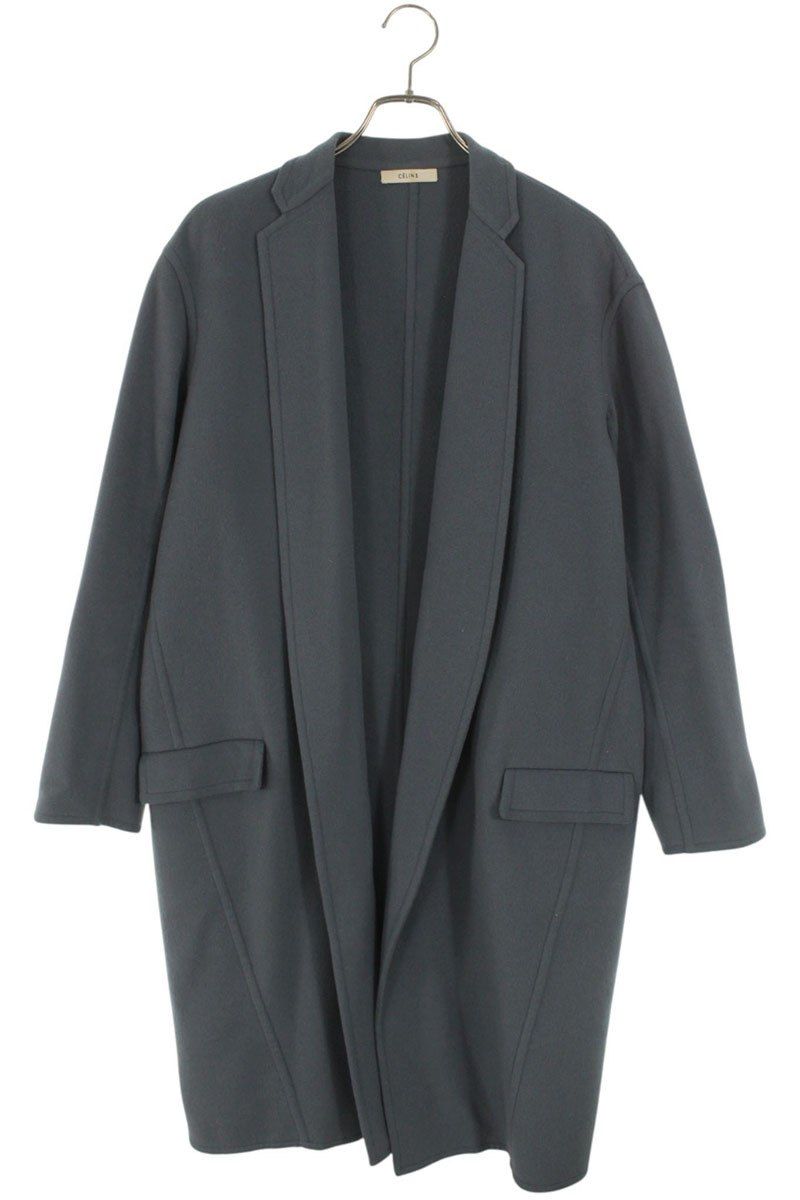 セリーヌ 2 8H13 6700 エッグクロンビー カシミアチェスターコート レディース 34