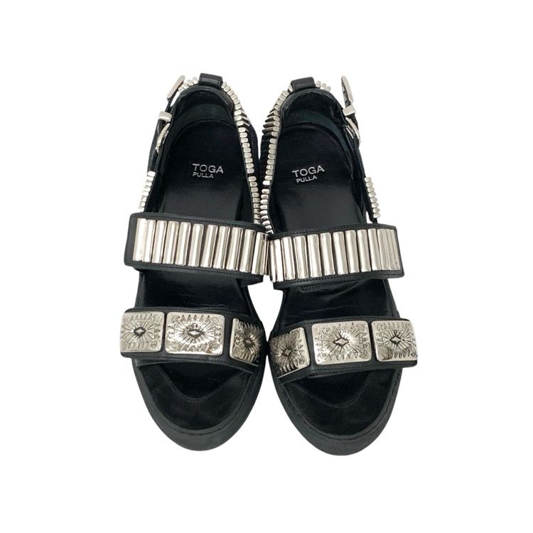 TOGA PULLA トーガプルラ METAL SNEAKER SANDALS メタルスニーカーサンダル ブラック 39/24.5cm AJ664 -  メルカリ