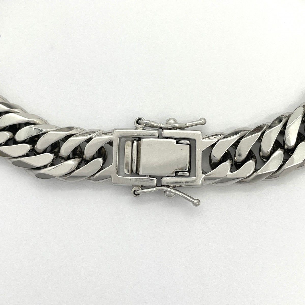 5khe035】喜平 ブレスレット Pt850 プラチナ 6面 ダブル 21.4cm 71.8g  