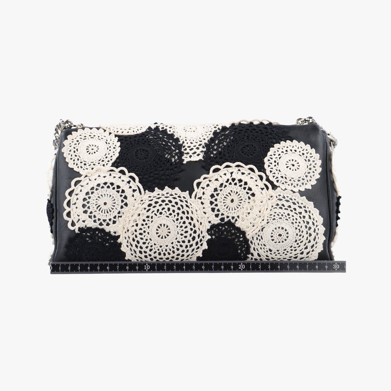 ドルチェ＆ガッバーナDolce - Gabbanaレースフレッシュホワイト×ブラックレザー