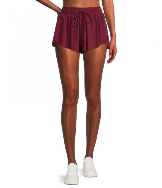 【送料無料】 ジービー レディース ハーフパンツ・ショーツ ボトムス Mid-Rise Flippy Shorts Maroon
