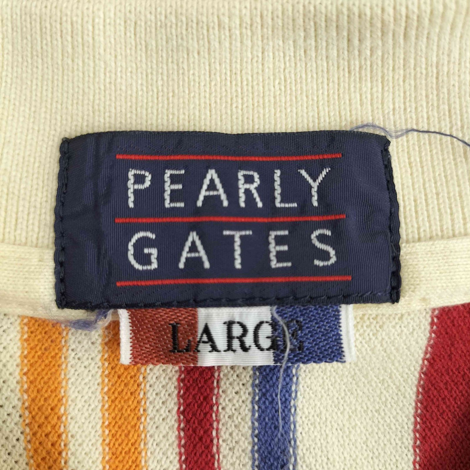 パーリゲイツ鹿子シャツ パーリーゲイツ PEARLY GATES 刺繍ロゴ ストライプ鹿の子