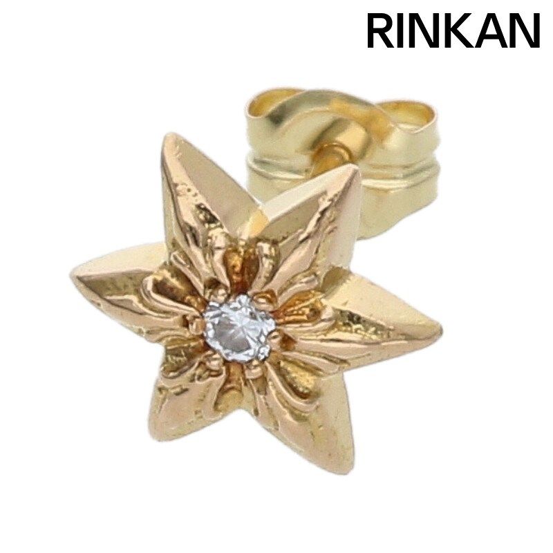 クロムハーツ　22kピアス　純正ダイアモンド　RINKAN証明付　キャッチ無し CHROME HEARTS クロムハーツ ピアス 22K STUD PYRAMID PLS DIA