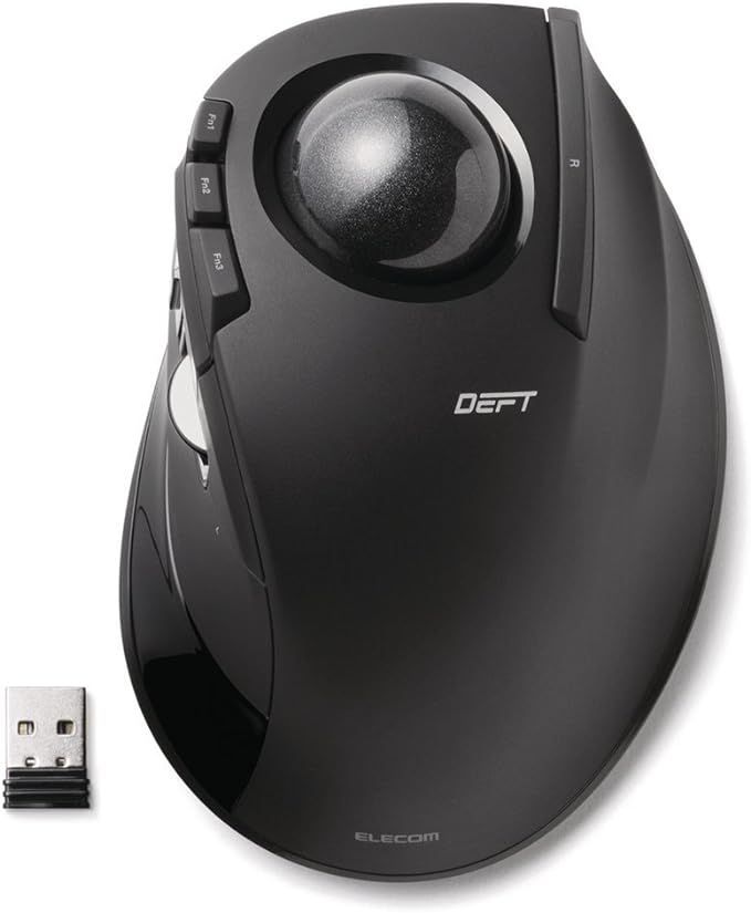 エレコム トラックボールマウス 人差し指 8ボタン チルト機能 無線 ブラック M-DT1DRBK