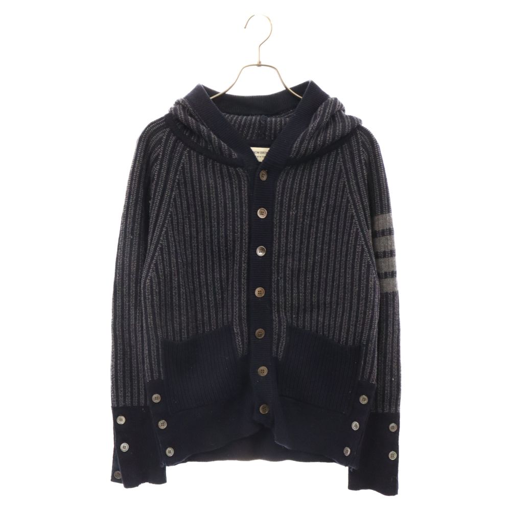 Thom Browne 濃紺色ボタン付きニットジャケット Thom Browne