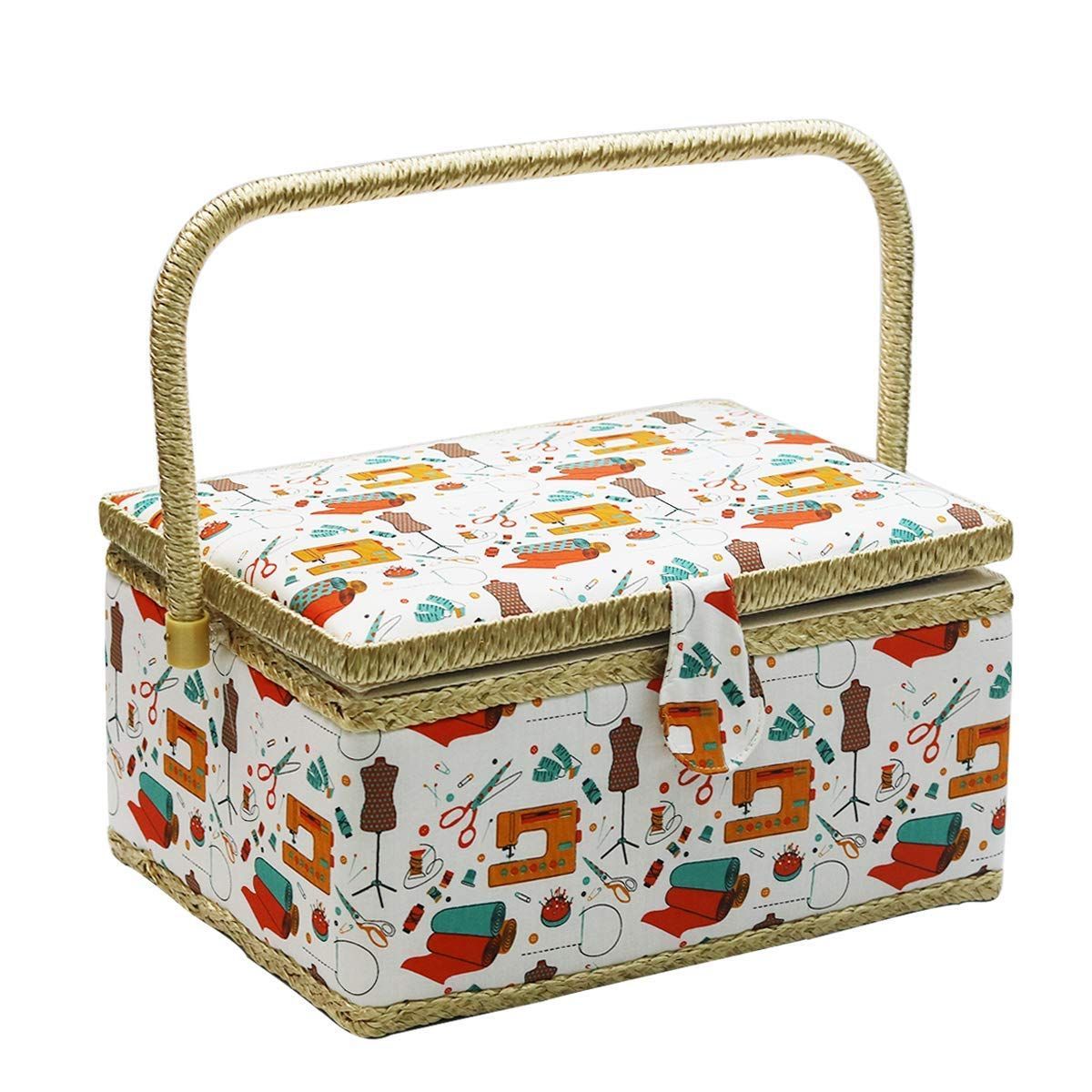 Hana様 D&D 裁縫箱 縫製バスケット ソーイングボックス 花柄 収納ケース 携帯