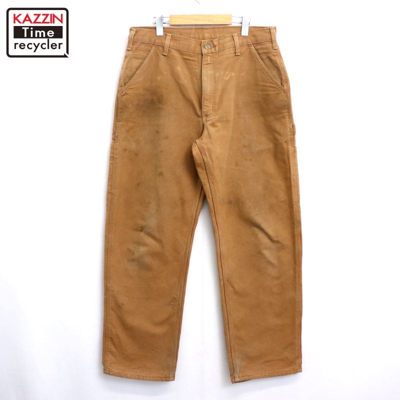 00s Carhartt BRN 裏地チェック ダック ペインターパンツ メンズ XLサイズ相当 ビッグサイズ オーバーサイズ