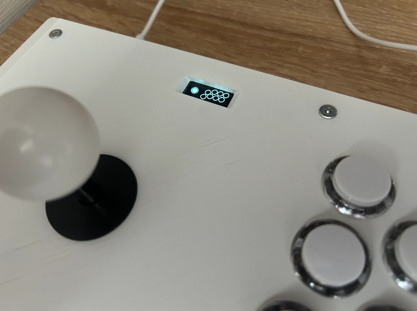 普通のアケコンSE レバー ボタン24 mmモデル 叛逆のホワイト⛄️ OLED搭載 底板マグネット開閉式モデル