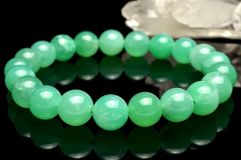 １点物 AAAA アップルグリーン クリソプレーズ 9mm ブレスレット パワーストーン 天然石 _MB248