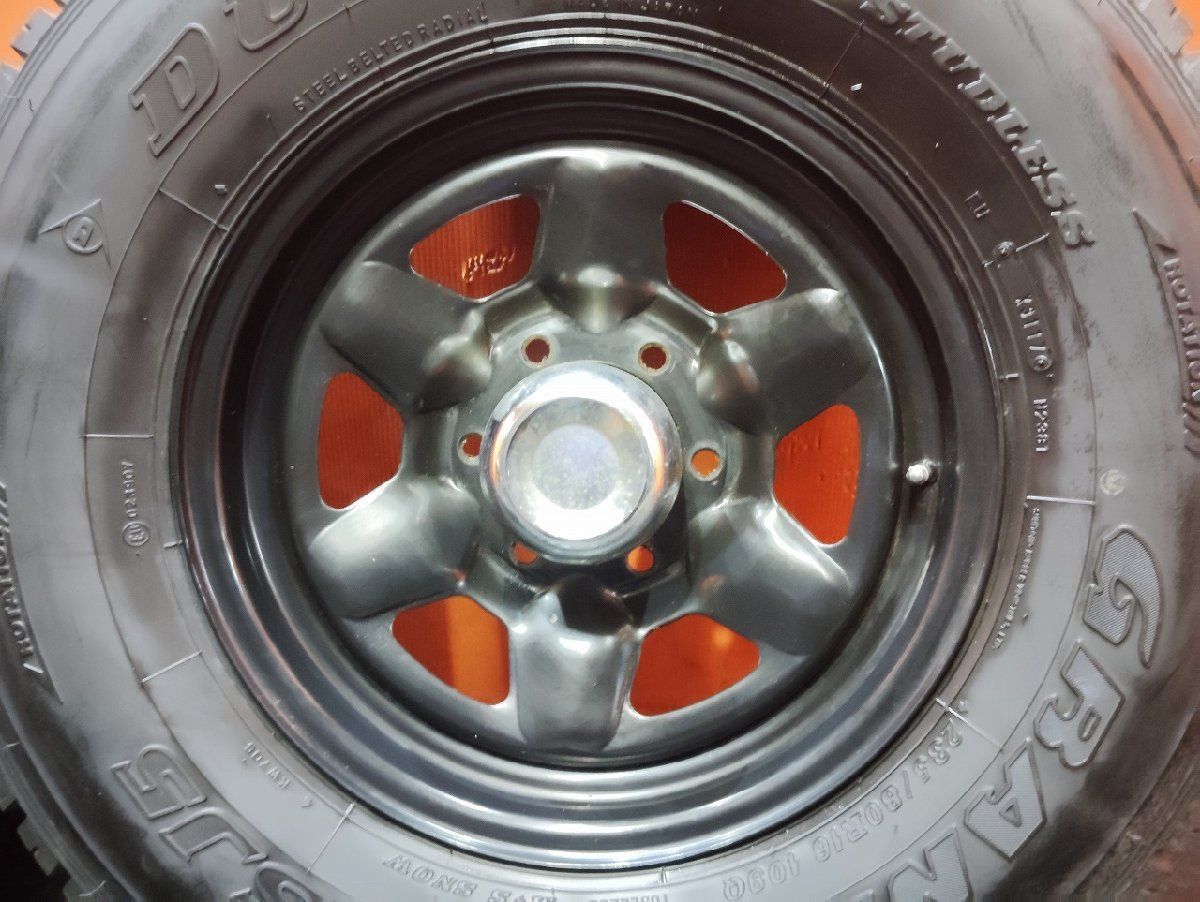 タイヤ走行短 DUNLOP GRANDTREK SJ5 235/80R16 バリ溝 スタッドレス スチールホイール 16インチ 6J6HPCD139.7+35 ランクル ナロー (KTN371) タイヤ走行短 DUNLOP GRANDTREK SJ5 235/80R16 バリ溝 スタッドレス