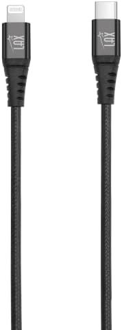 LAX USB C - Lightningケーブル - Apple MFi認証 高速充電編組コード iPhone X|XS|XR|XS MAX|8|8 Plus iPad対応 1 Feet ブラック
