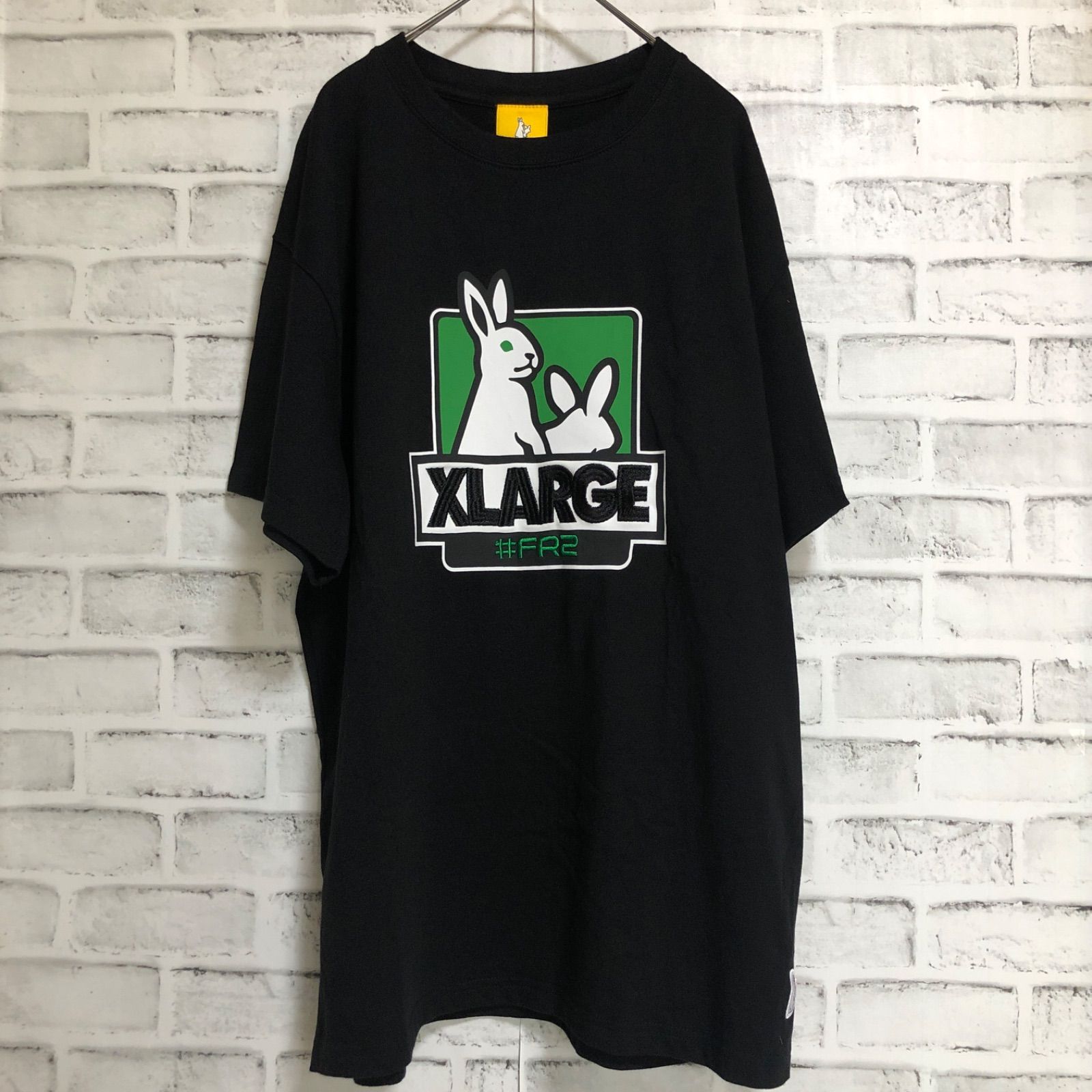 美品⭐️FR2×XLARGE コラボTシャツ L 刺繍ロゴ ブラック×グリーン 黒緑 - メルカリ