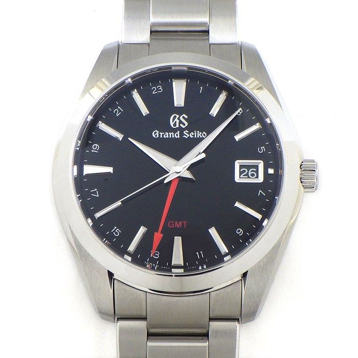 グランドセイコー Grand Seiko 腕時計 ヘリテージ コレクション 40mm SBGN013|9F86-0AF0 GMT デイト ブラック文字盤 SS クオーツアナログ