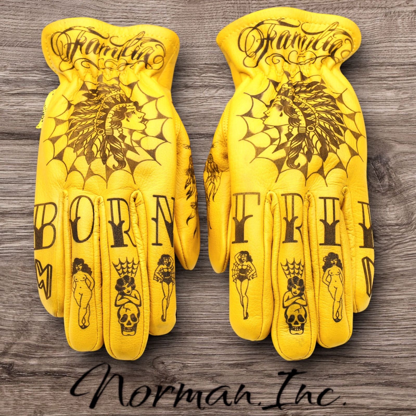 牛革 レザーグローブ アメリカン バイク ハーレー カスタム 手袋