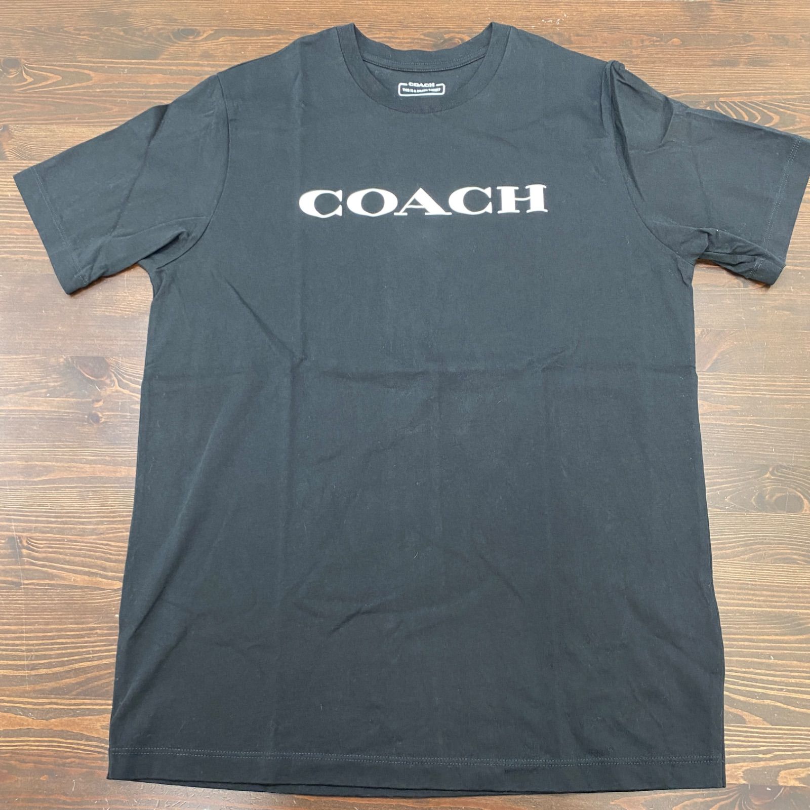 coach コーチ 半袖Tシャツ ブラック シンプル ロゴTシャツ メンズ 
