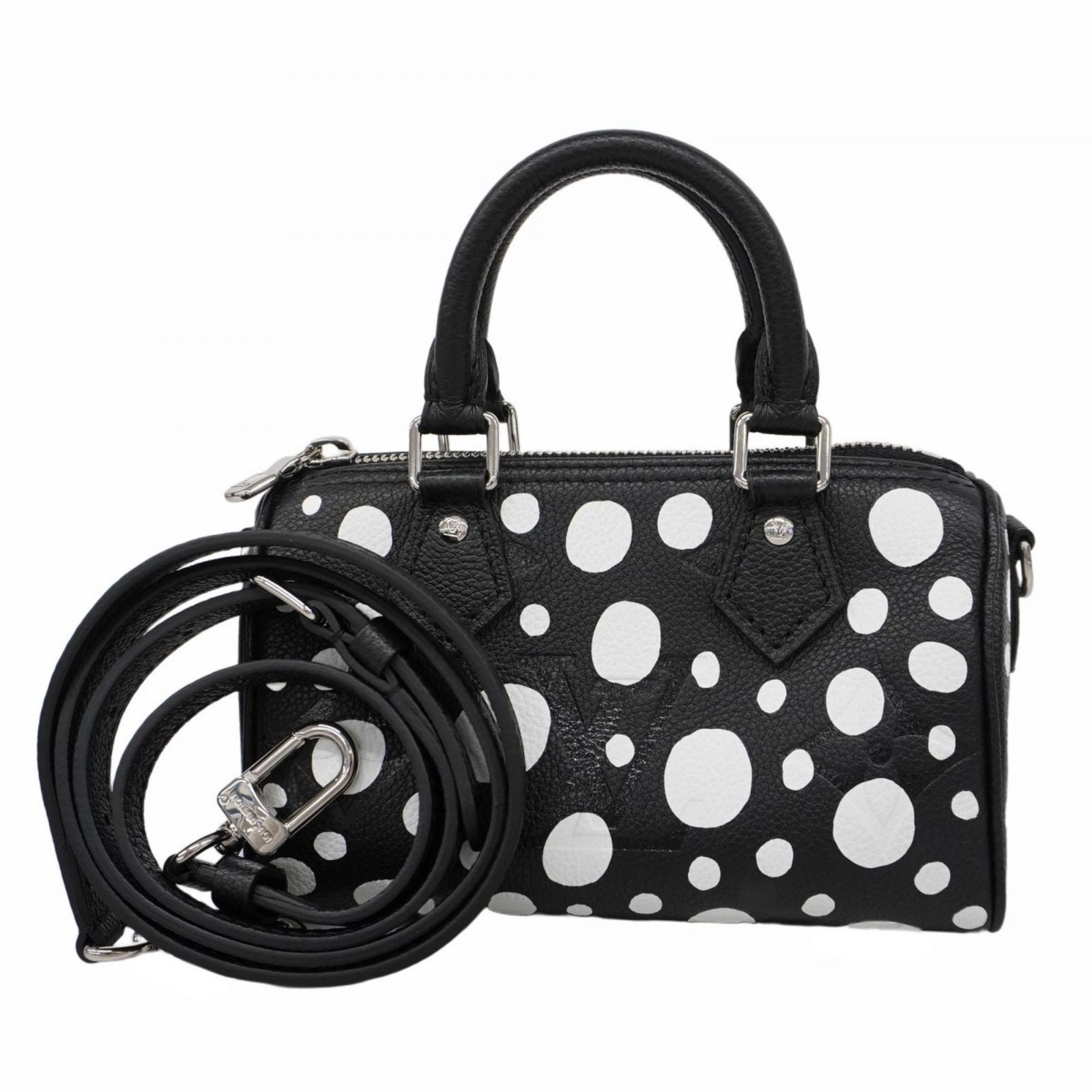 ルイ ヴィトン Louis Vuitton ルイ ヴィトン ハンドバッグ モノグラム アンプラント LV×YK インフィニティ ドット ナノスピーディ M81910 ブラック ホワイトレディース