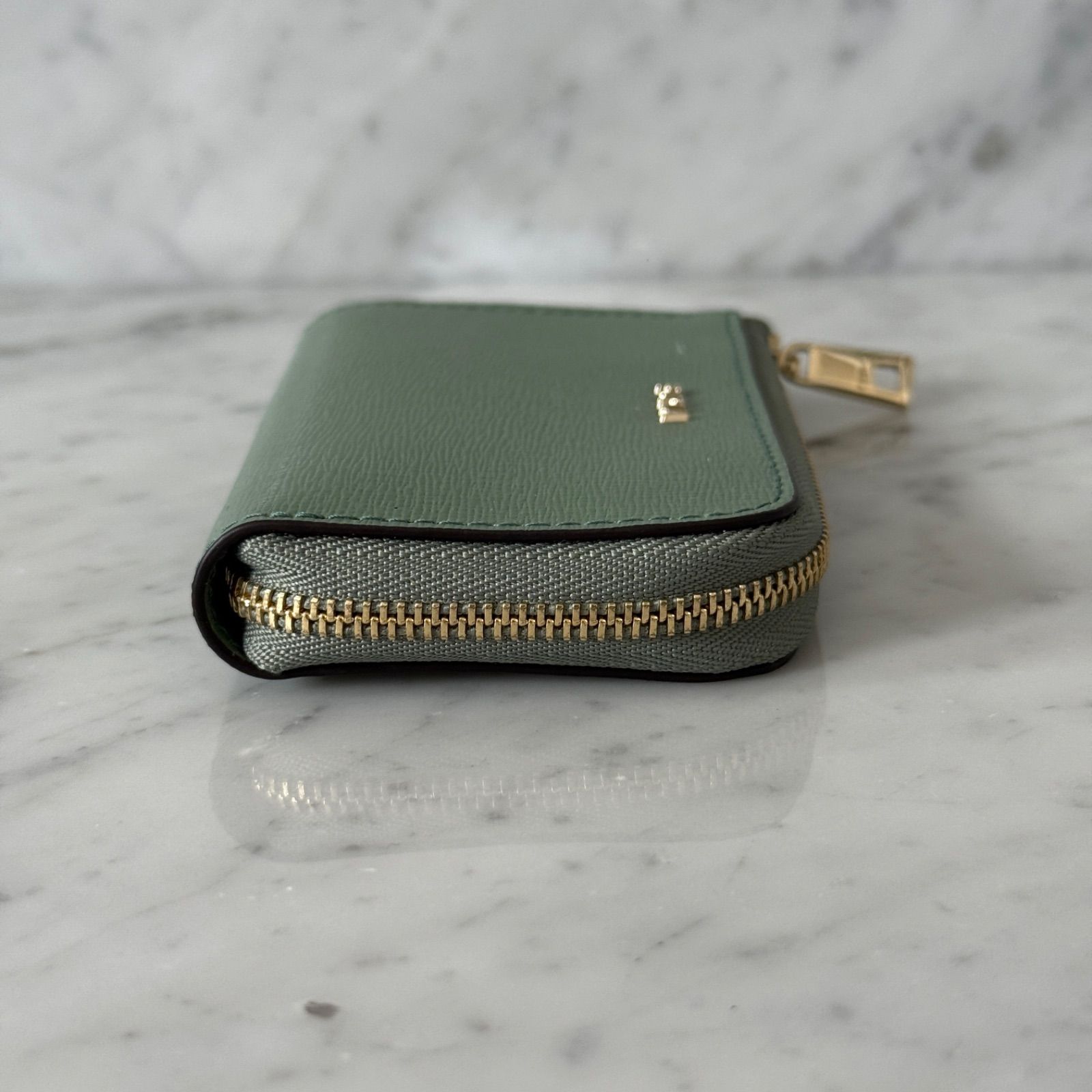 美品 FURLA フルラ コインケース 小銭入れ グリーン 緑 パステルカラー 
