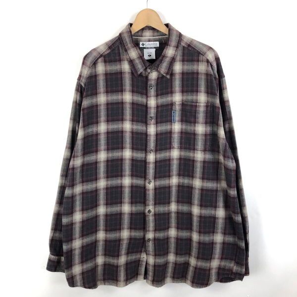 【古着】 Columbia コロンビア フランネルシャツ オンブレチェック ネルシャツ パープル系 メンズXL 【中古】 n056673