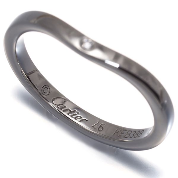 Cartier Pt950 バレリーナ リング 3PD ダイヤ　EG0011 19-3】【CARTIER】バレリーナカーブウェディング 3Pダイヤ