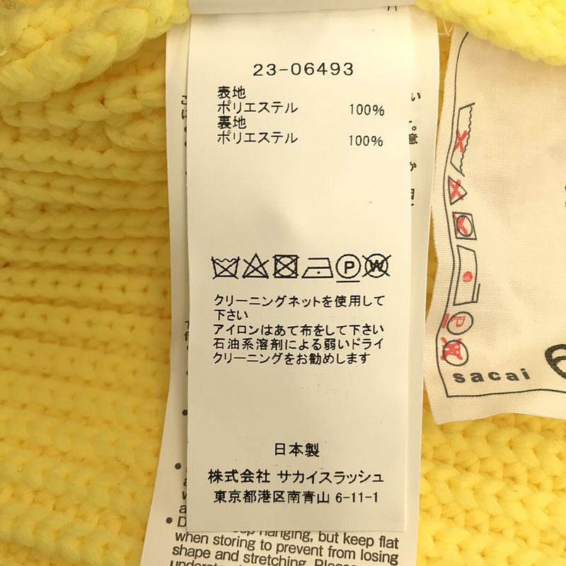 【美品】  sacai / サカイ | ショートスリーブプルオーバーニット | 1 | イエロー | レディース 美品】 sacai / サカイ | ショートスリーブプルオーバーニット | 1