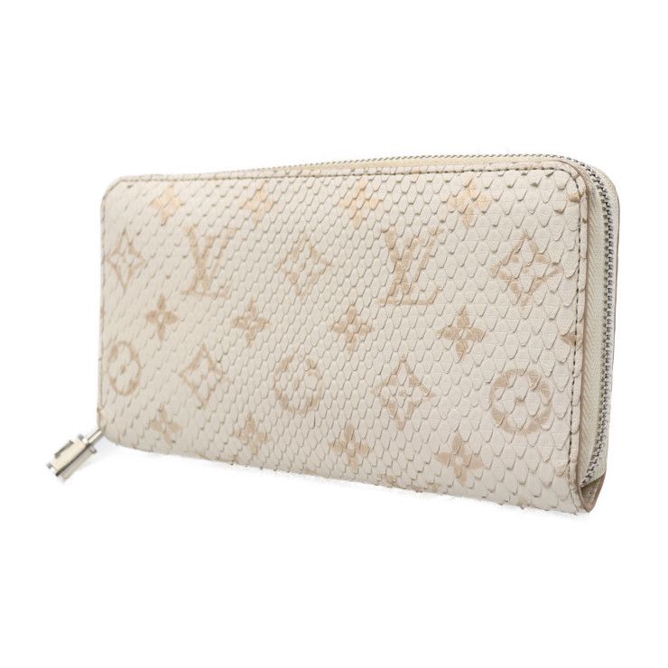 LOUIS VUITTON ルイ ヴィトン ジッピーウォレット 長財布 N97773 パイソン ホワイト モノグラム ラウンドファスナー シルバー金具  エキゾチック 【本物保証】 - メルカリ