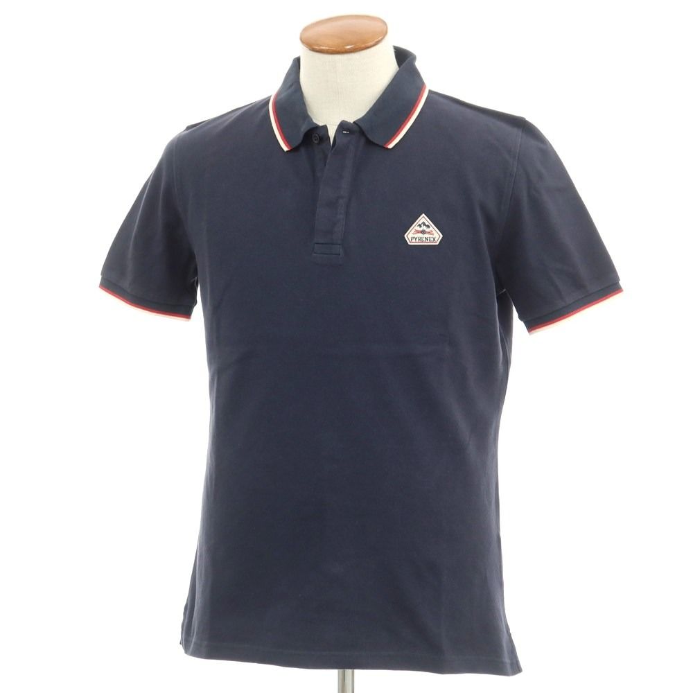 中古】ピレネックス Pyrenex 鹿の子コットン 半袖ポロシャツ ネイビー 