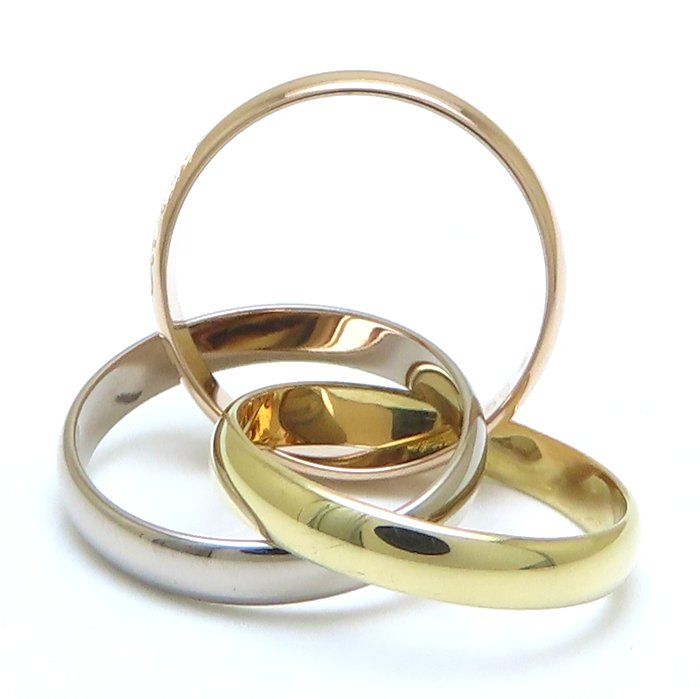 CARTIER カルティエ トリニティ リング 指輪 #50 9.5号 3連 K18スリー  