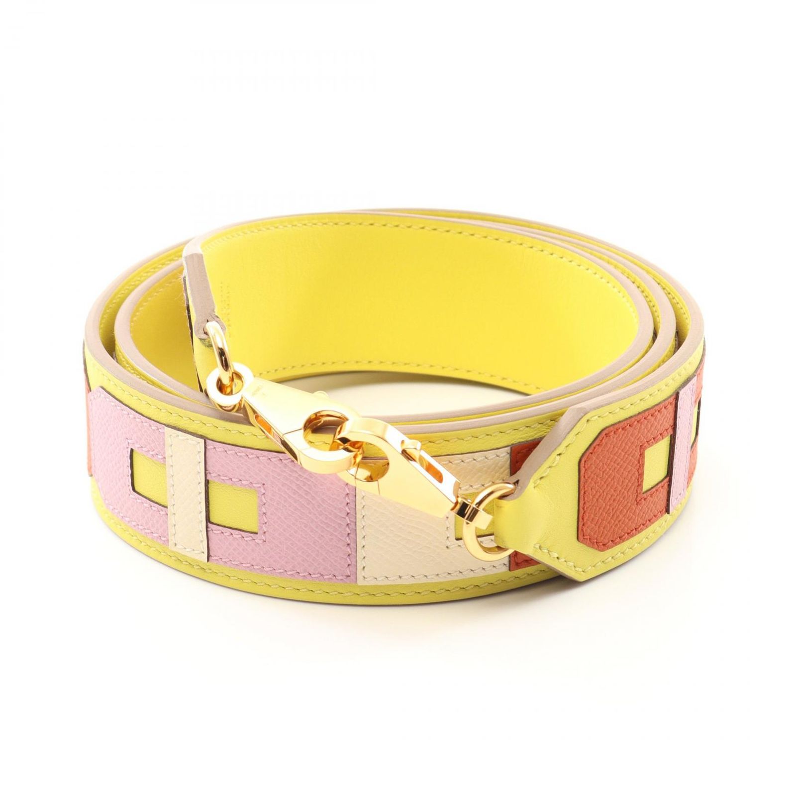 エルメス HERMES ショルダーストラップ バンドリエール サングロン ライム モーヴシルベストル ナタ キュイーブル ライム|モーヴシルベストル|ナタ その他 バンドリエール サングロン ライム|モーヴシルベストル|ナタ|キュイー レディース Used A
