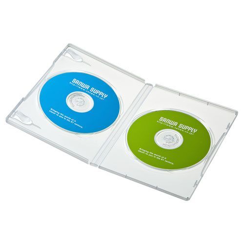 5個セット 10枚×5 サンワサプライ DVDトールケース 2枚収納 10枚セット クリア DVD-TN2-10CLNX5